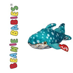 RETIRED NWT Beanie Babies Poseidon the Whale Shark, 2000
